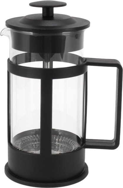TOMTOP JMS French Press Kaffeemaschine aus Glas und Edelstahl, 350 ml, Schwarz/Transparent - Bild 1