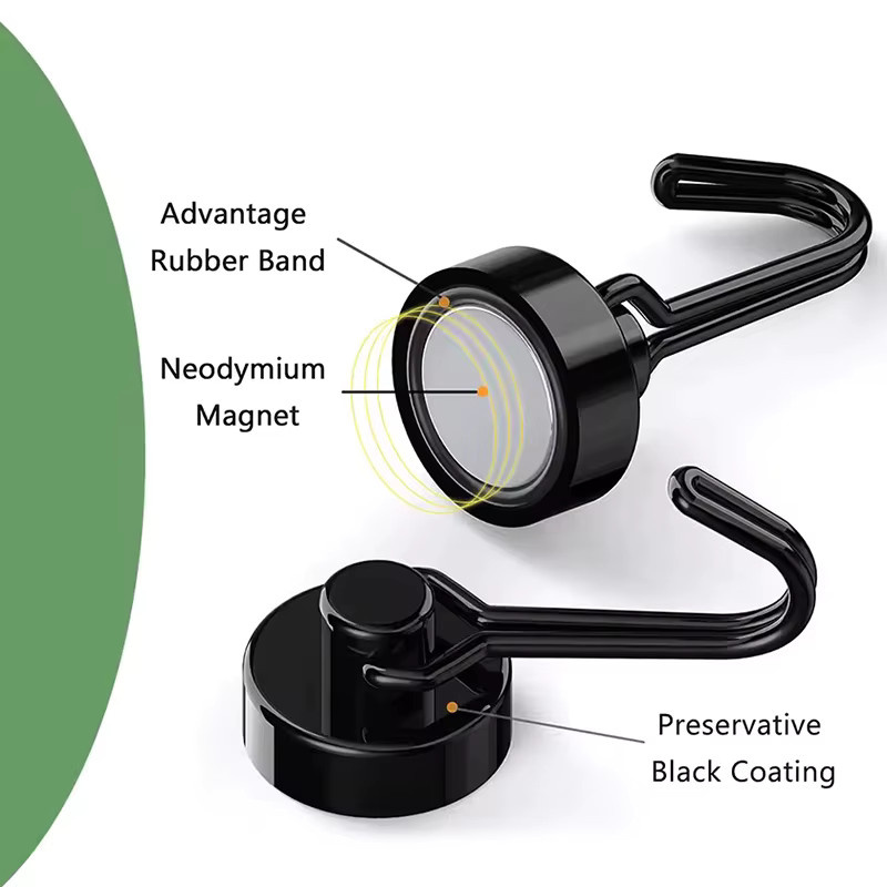 Mognot Multifunktionaler Magnetischer Haken mit 360 Grad Rotation aus Neodym in Schwarz - Bild 4