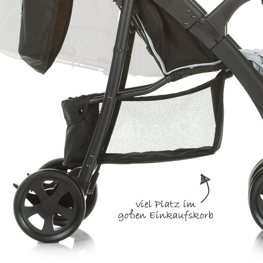 Hauck Buggy Shopper Neo II Allround Buggy mit Schwenkrädern und Federung in Caviar Silver - Bild 5