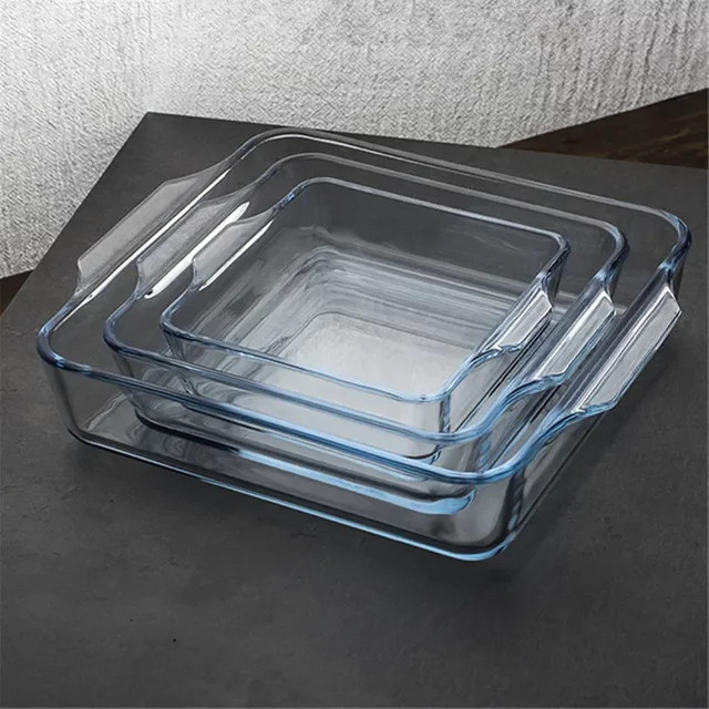 Pyrex Gratinform aus Glas quadratisch transparent, hitzebeständig und mikrowellengeeignet, 0,5 l - Bild 1