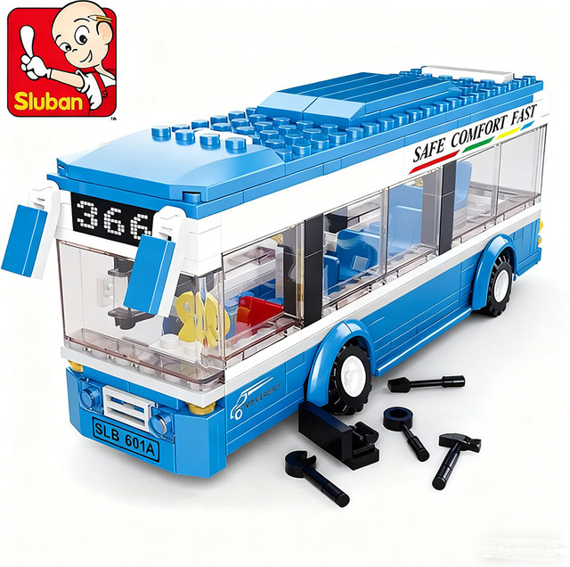 Sluban Stadt Serie Single Decker Bus, Baustein, 238-teiliges Set - Bild 1