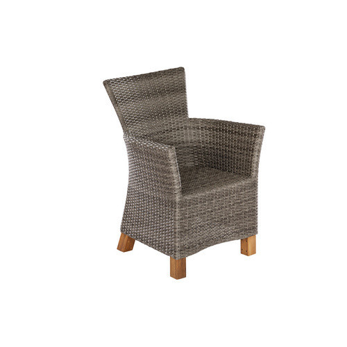 Merxx Toskana Sessel 2er-Set aus Kunststoffgeflecht und Akazie in Grau, B/T/H: 66 x 66 x 88 cm - Bild 2