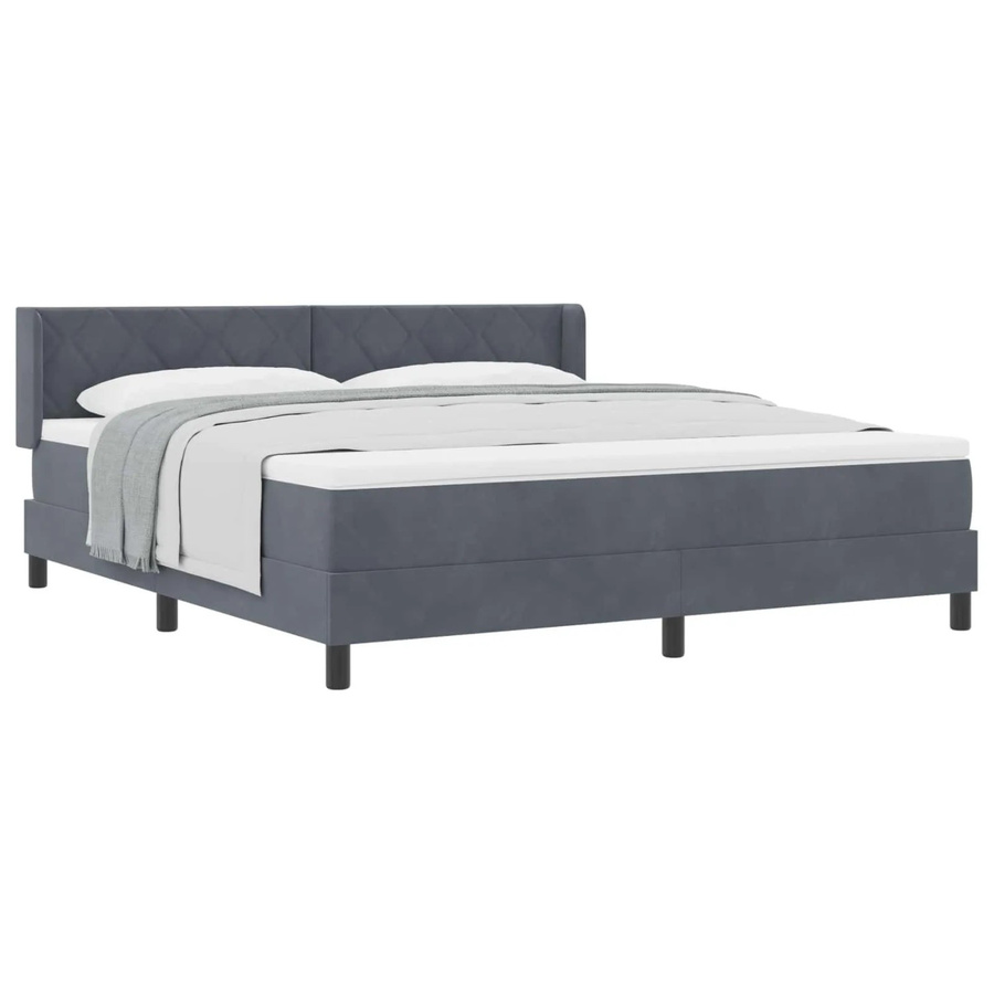 vidaXL Boxspringbett mit Matratze in Grau, Hybrid-Konstruktion, B/T/H: 180 x 200 x 280 cm - Bild 2