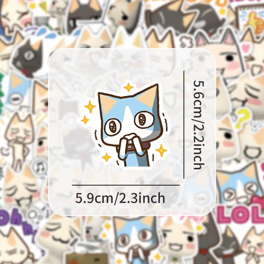 50 Stück Inoue Toro Cartoon Katze Meme Sticker in Multicolour für Laptop und Schreibwarenbox - Bild 2