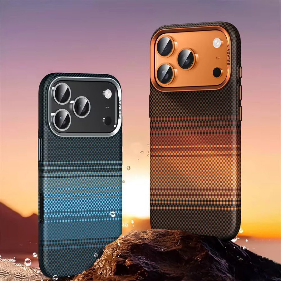NUCWIN Carbonfaser Panzerhülle mit MagSafe und Metall-Linsenschutz für iPhone 17 Pro Max und iPhone 16 Pro Max in Blau - Bild 4