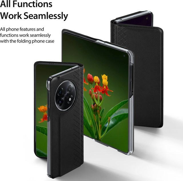DUX DUCIS Schutzhülle für OPPO Find N5 aus ultradünnem Leder mit Klappdeckel in Schwarz oder Blau - Bild 1