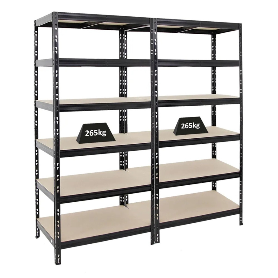 2er Set PROREGAL Schwerlastregal Giant Tiger, 6-Ebenen, Schwarz, H x B x T: 200 x 90 x 60 cm, Fachlast 265 kg - Bild 2