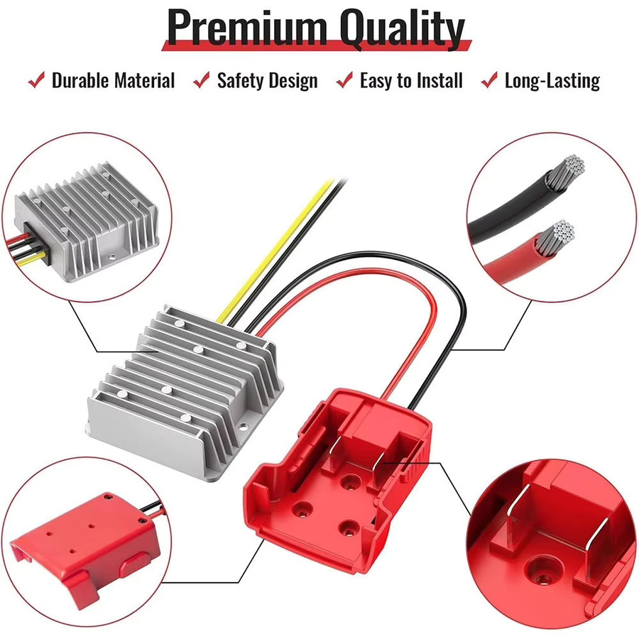 Milwaukee Konverter-Regler 18V auf 12V Buck-Konverter kompatibel mit Milwaukee M18 Akku-Adapter - Bild 3