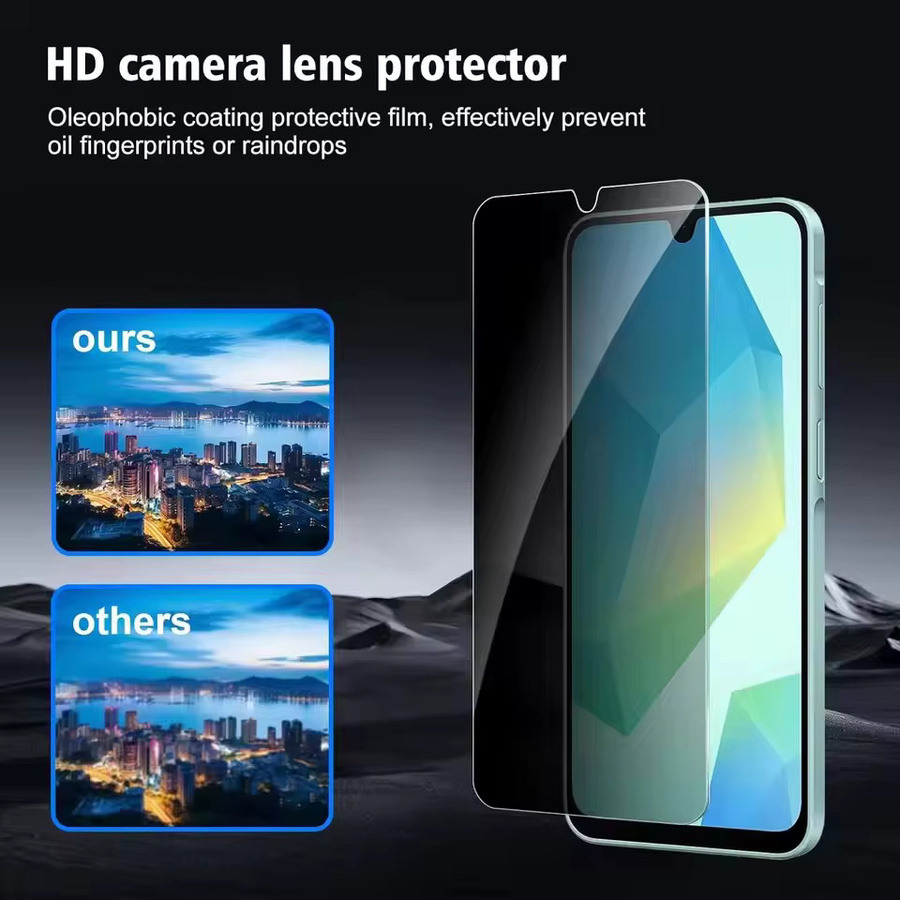 3er-Set Privatsphäre-Displayschutzglas für Samsung Galaxy A06 A13 A14 A15 A16 A17 A22 A23 A25 A32 A33 A34 A36 A42 A51 A52 A52S 5G in Transparent und Blau - Bild 3