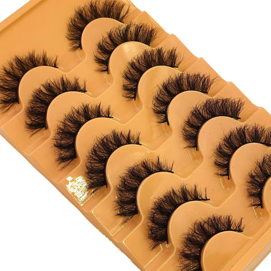 AMSDCN Künstliche Wimpern, 7 Paar, Black, 8D-Volumen - Bild 5