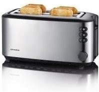 Severin Automatik-Langschlitztoaster AT 2509 in Edelstahl gebürstet und Schwarz mit 1400 W - Bild 1