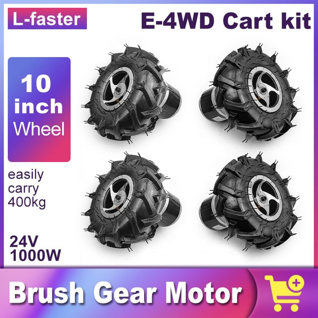 L-Schneller DIY 4WD Elektrischer Motor-Umrüstsatz für Obstgärten mit 1000 W und 10-Zoll-Rädern - Bild 1