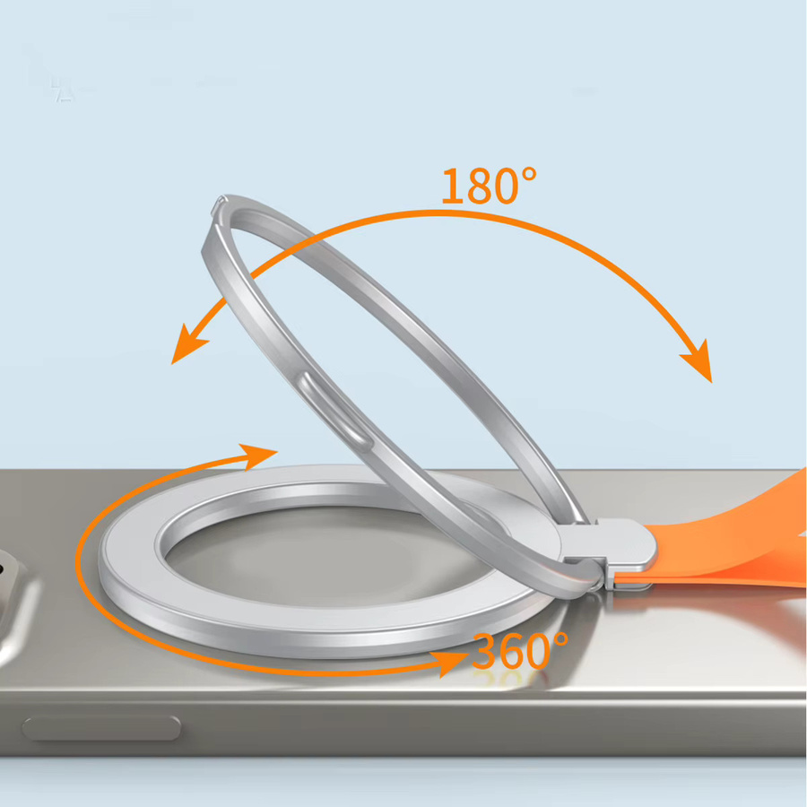 KAFNHCKA Magnetischer Handyhalter für Auto und Schreibtisch in Schwarz – Universelle Smartphone-Halterung mit MagSafe-Kompatibilität und Fingerring-Ständer für iPhone 17, 16, 15, 14, 13 - Bild 3