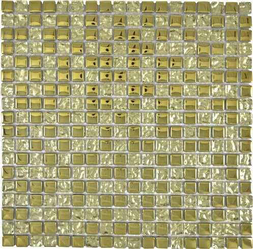 HuH Mosaik Mosaikfliese Qin Shi Wandbelag aus Glas in Gold, B/B: 30 x 30 cm - Bild 1