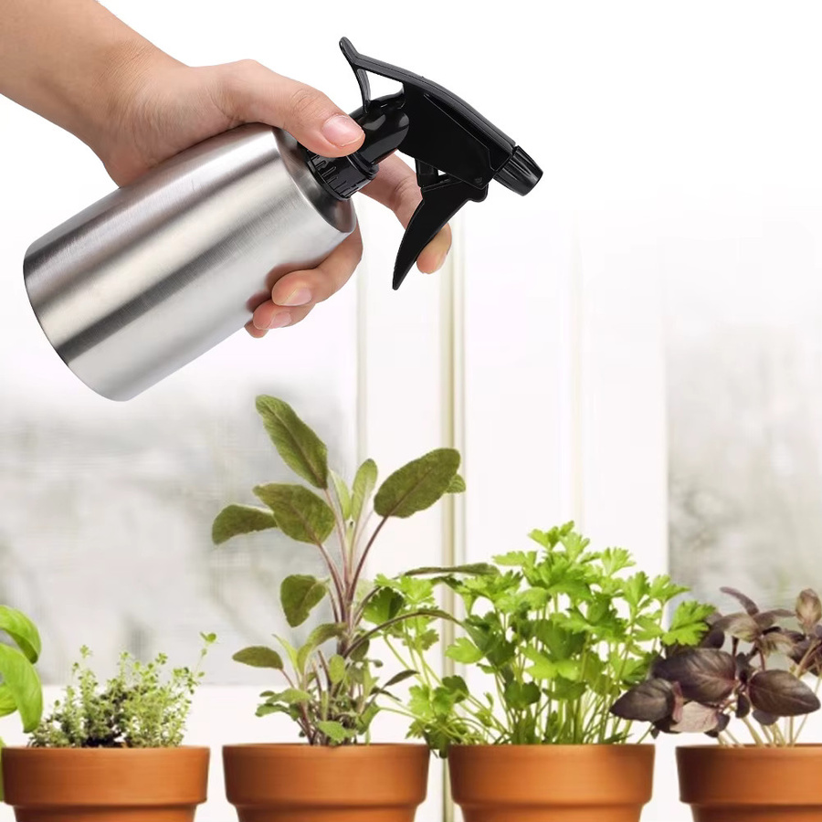 Wassersprüher aus Edelstahl in Silber für Haushalt und Garten, 400 ml bis 500 ml Füllmenge - Bild 2