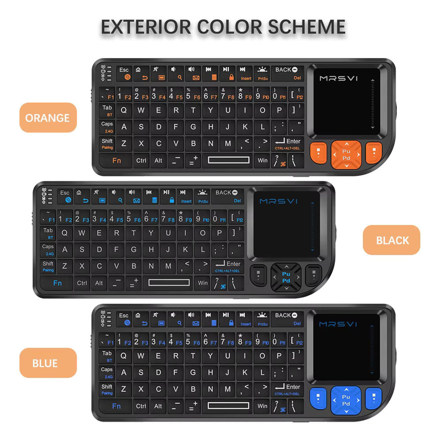 MRSVI Mini-Bluetooth-Tastatur A8 PLUS in Schwarz mit Hintergrundbeleuchtung und Touchpad für Android TV Box, Mac, Laptop und Windows - Bild 5