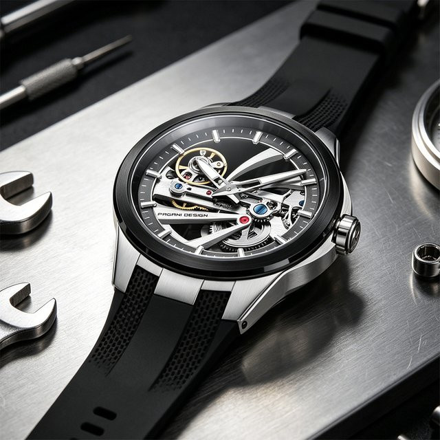 PAGANI DESIGN Armbanduhr, Automatik, Edelstahl, Silikon, Herren - Bild 1