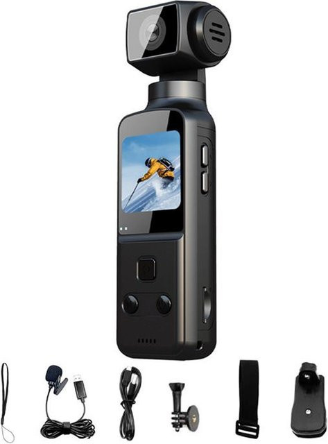 SAPLIKY 4K UHD Actioncam mit 270 Grad drehbarer Linse, 1,3 Zoll Display und WiFi in Schwarz - Bild 1