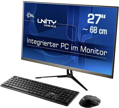 CSL Computer All-in-One PC Unity F27B-ALS in Schwarz mit 27 Zoll Full HD Display, Intel N200 Prozessor, 32GB RAM und 256GB SSD - Bild 1