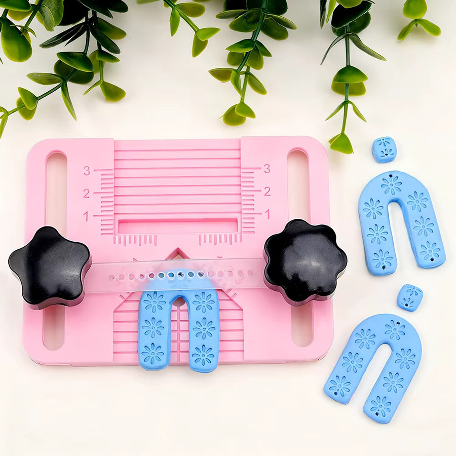 Präzisions-Lochausrichtung Tool für Polymer Clay Ohrringe zum DIY Schmuckherstellen in Pink - Bild 2
