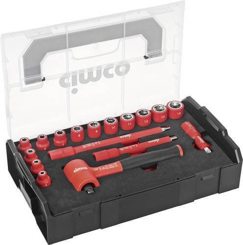 Cimco VDE Steckschlüsseleinsatz-Set 1/4 Zoll, 17-teilig, Rot, 6.3 mm - Bild 1