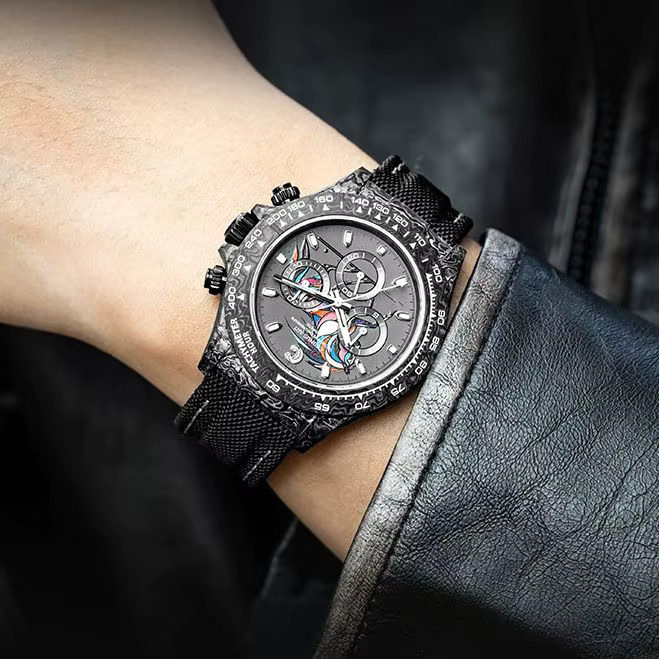 CRONUSART Chronograph, Automatik, Kohlefaser, Saphirglas, Herren, Schwarz - Bild 3