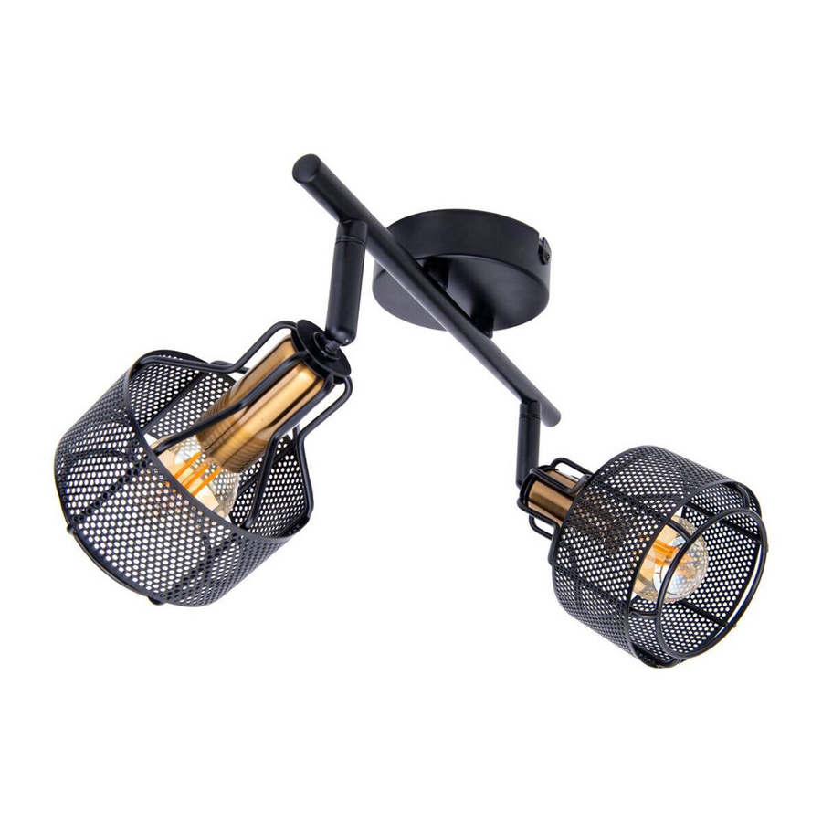 Näve Wand- und Deckenleuchte Foro 2-flammig Schwarz-Gold aus Metall B/H/T: 18,5 x 15 x 32 cm - Bild 2
