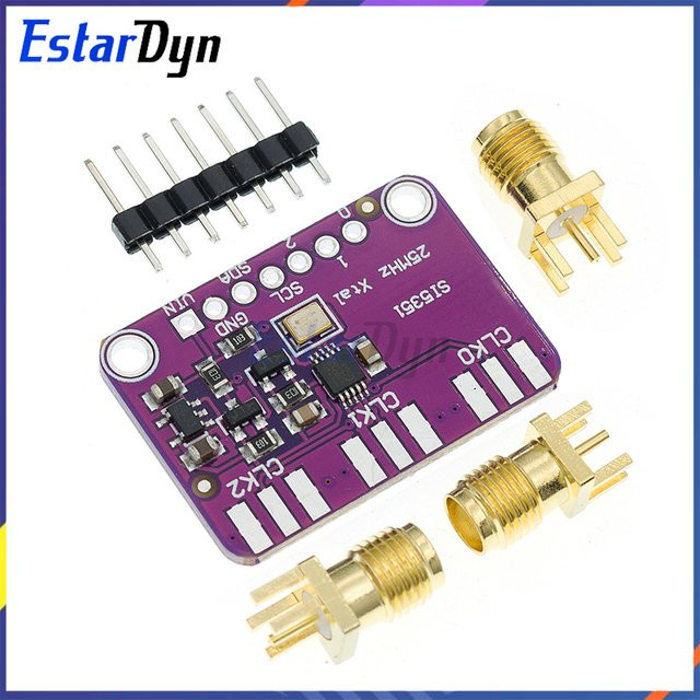CJMCU-5351 Si5351A I2C Taktgenerator Breakout Board Signalgenerator 8kHz-160MHz Lila - Bild 1