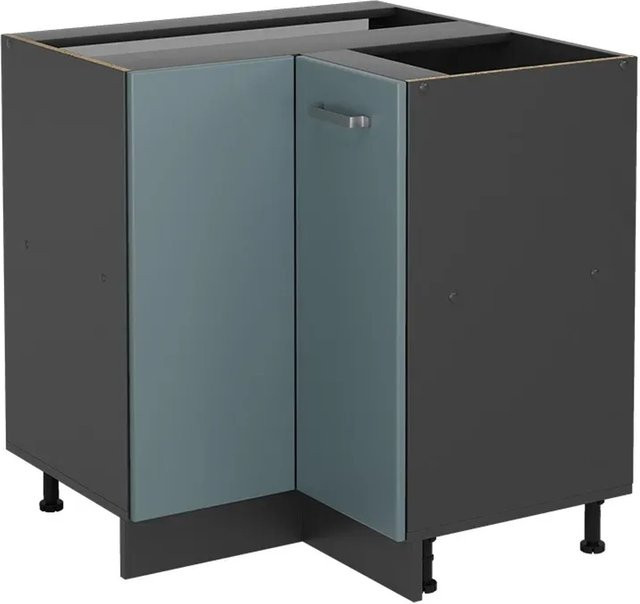 Vicco Eckunterschrank R-Line modern Anthrazit Blau Matt Breite: 87 cm - Bild 2