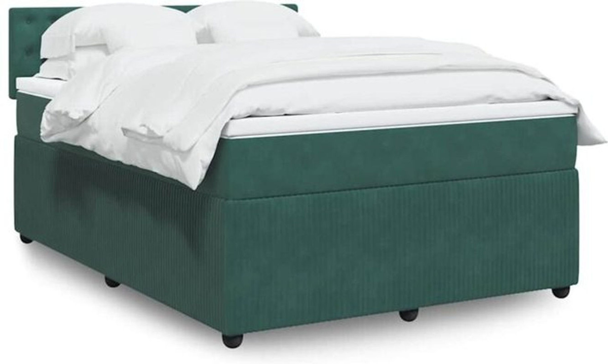 Vidaxl Boxspringbett mit Matratze aus Samt in Grün, B/T/H: 160 x 200 x 100,5 cm - Bild 1