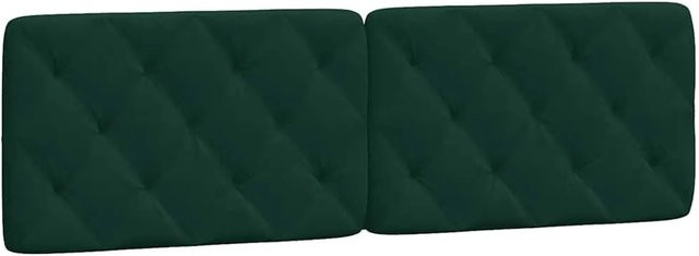 vidaXL Kopfteil-Kissen aus Samt in Dunkelgrün mit Rauten-Heftung, Breite: 160 cm, Höhe: 48 cm, Tiefe: 6 cm - Bild 1