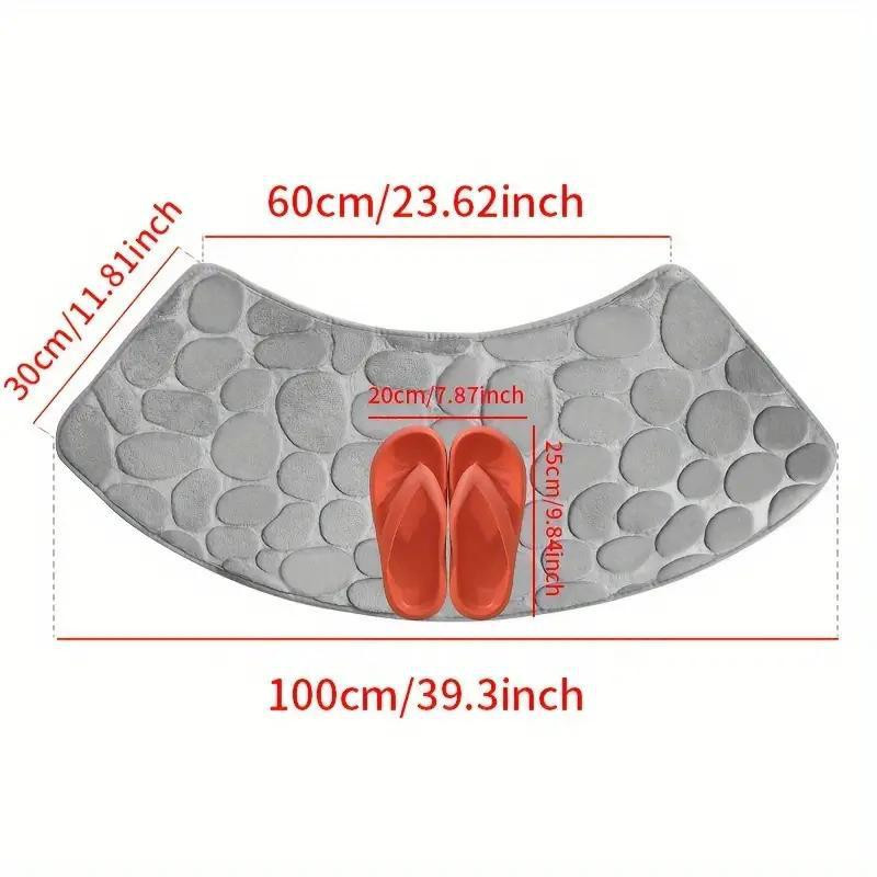 A Life Houseware Badezimmermatte Set aus 2 Stück in Kaffeebraun mit Kieselprägung und gebogener Form, rutschfest und saugfähig, Breite: 40 cm, Tiefe: 100 cm - Bild 2