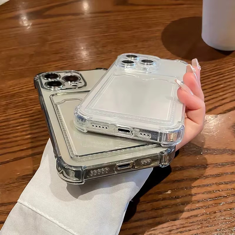 EIENACOCO Transparente Kartenfach-Schutzhülle für iPhone 11 bis iPhone 17 Pro Max, Stoßfeste Weiche Brieftasche-Hülle in Transparent - Bild 5