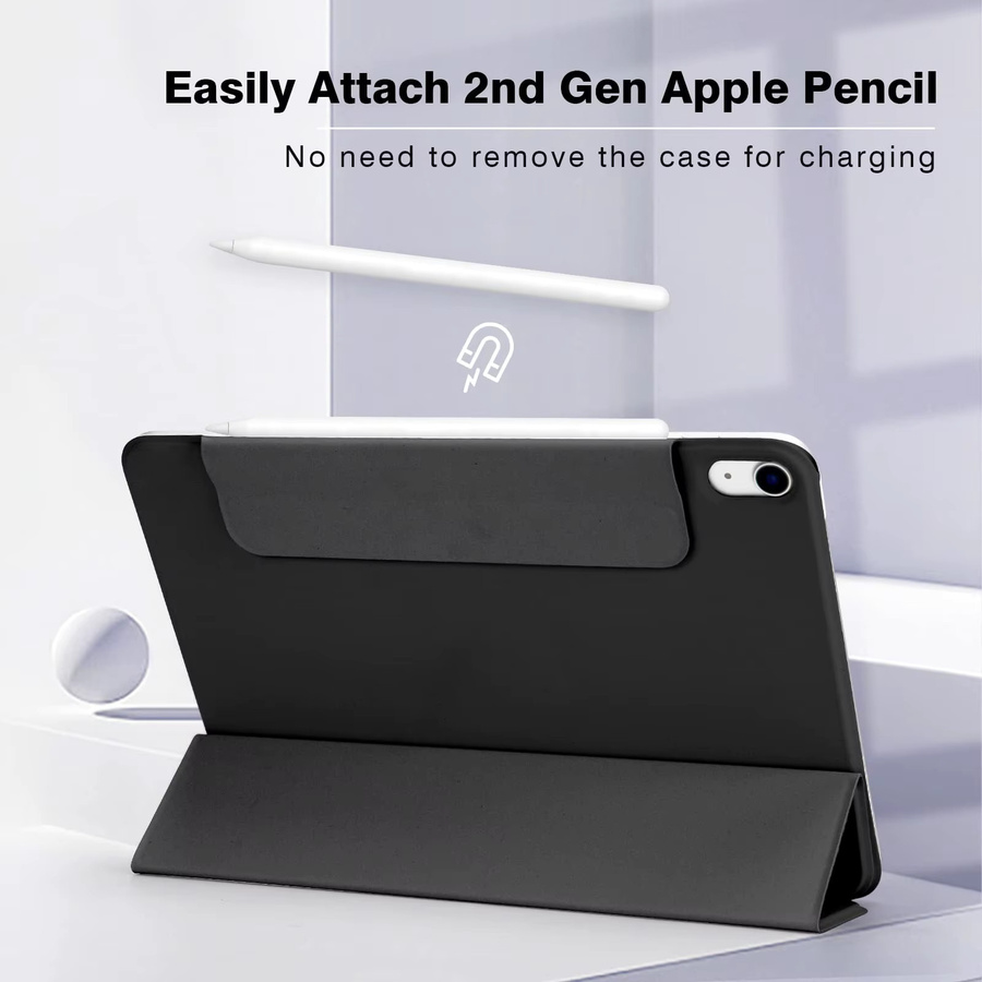 Apple iPad Pro 13 Hülle und iPad Air 11 Hülle mit magnetischer Befestigung und dreifach faltbarem Stand, erhältlich in Schwarz und Lila - Bild 4