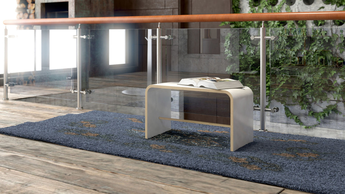 Tojo Hocker Sit in Weiß aus Buche Schichtholz und MDF - Bild 2