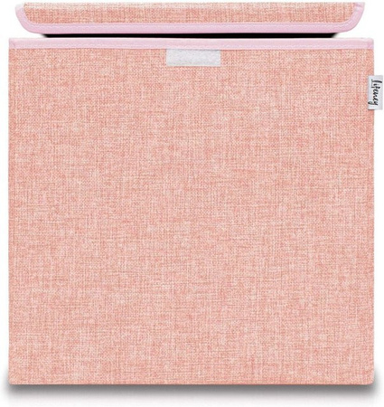 Lifeney Aufbewahrungsbox aus Stoff mit Deckel und Griffen, Farbe: Pink, B/T/H: 33 x 33 x 33 cm