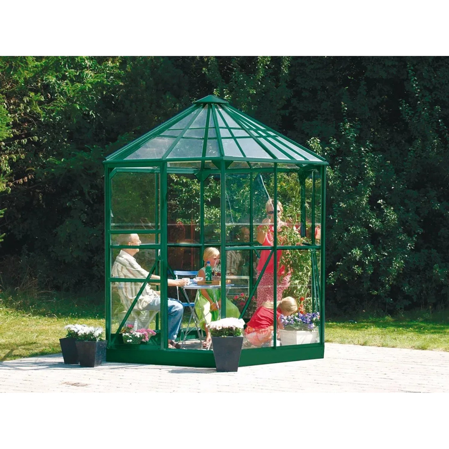 Vitavia Gewächshaus-Pavillon Hera 4500 in Smaragdgrün mit Stahlfundament und 4,5 m² Fläche - Bild 3
