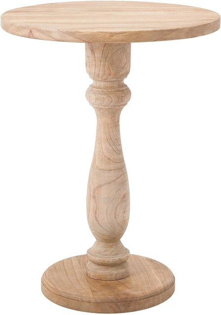DELUKE Beistelltisch NELE Rund aus Mindi Wood in Braun, Landhausstil, B/T/H: 50 x 50 x 60 cm - Bild 1