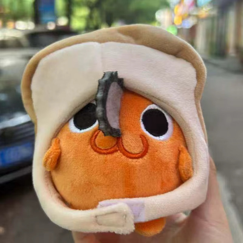 Bandai Chainsaw Man Pochita Toastbrot-förmiger Plüsch-Schlüsselanhänger - Bild 2