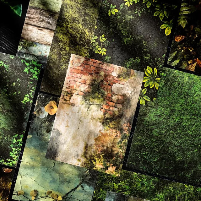 Leaffei Scrapbook Papier Set Nature Touch Serie in Grün mit 6 Designs aus Spezialpapier und mattem Finish - Bild 1