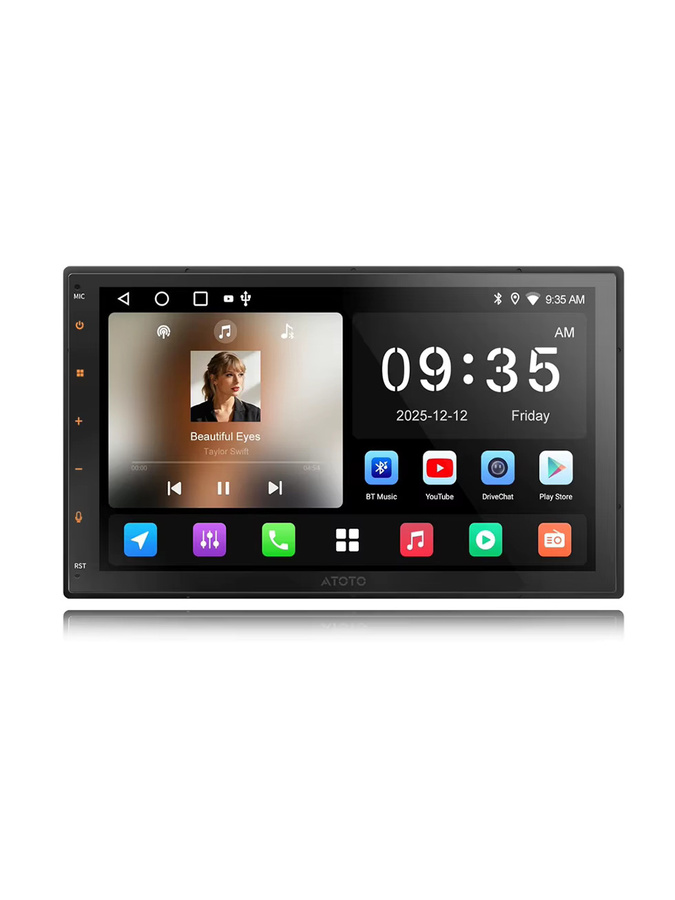 Atoto A5L Android Doppel-DIN-Autoradio mit 7 Zoll Display, CarPlay, Android Auto Wireless, WiFi, Bluetooth und Satnav in Schwarz - Bild 1