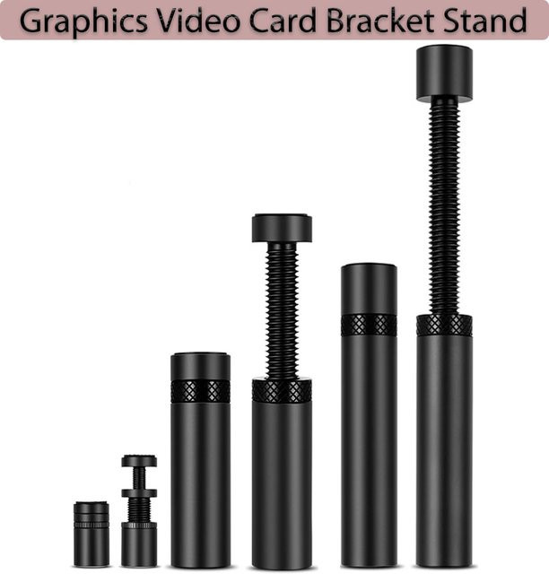 IRhasta GPU Halterung aus Aluminium, verstellbarer Teleskop-Grafikkarten-Ständer für Desktop-PCs, Schwarz - Bild 1