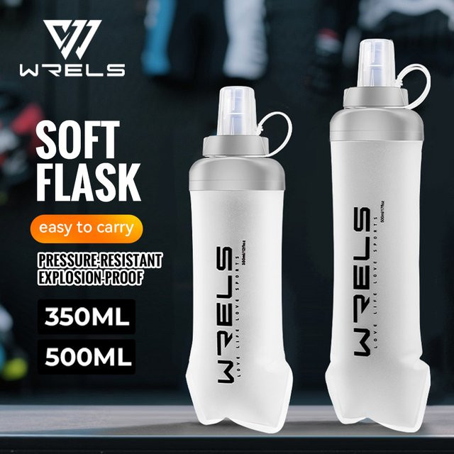 WRELS Faltbare Wasserflasche für Outdoor und Camping, BPA-frei, Blau - Bild 1