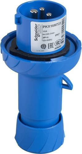 Schneider Electric CEE Stecker PKX32M723 32A 250V blau IP67 - Bild 1