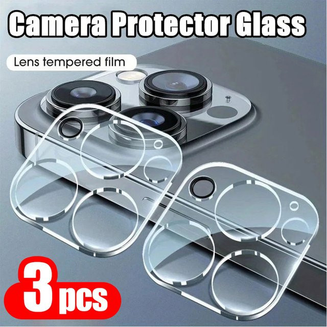 3er Set Kamera Objektiv Schutz aus gehärtetem Glas für Apple iPhone 11 bis 17 Pro Max in Transparent - Bild 1