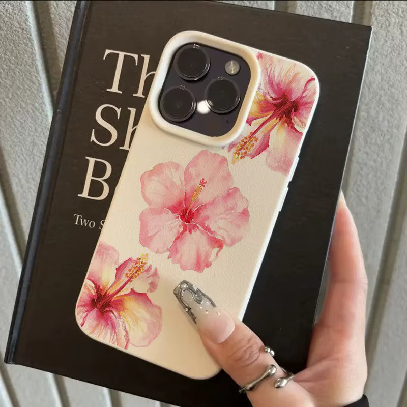 Handyhülle mit fusianischem Blumenmuster für Apple iPhone 17, 16, 15 Pro, Pro Max und Plus in Beige und Multicolour - Bild 2