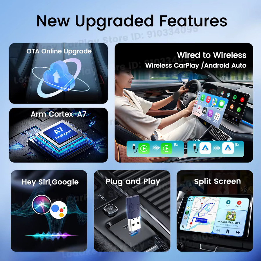 CarlinKit Mini Ultra 2 Wireless Adapter für kabelloses CarPlay und Android Auto mit 5G WiFi und Bluetooth für OEM-Fahrzeuge - Bild 3