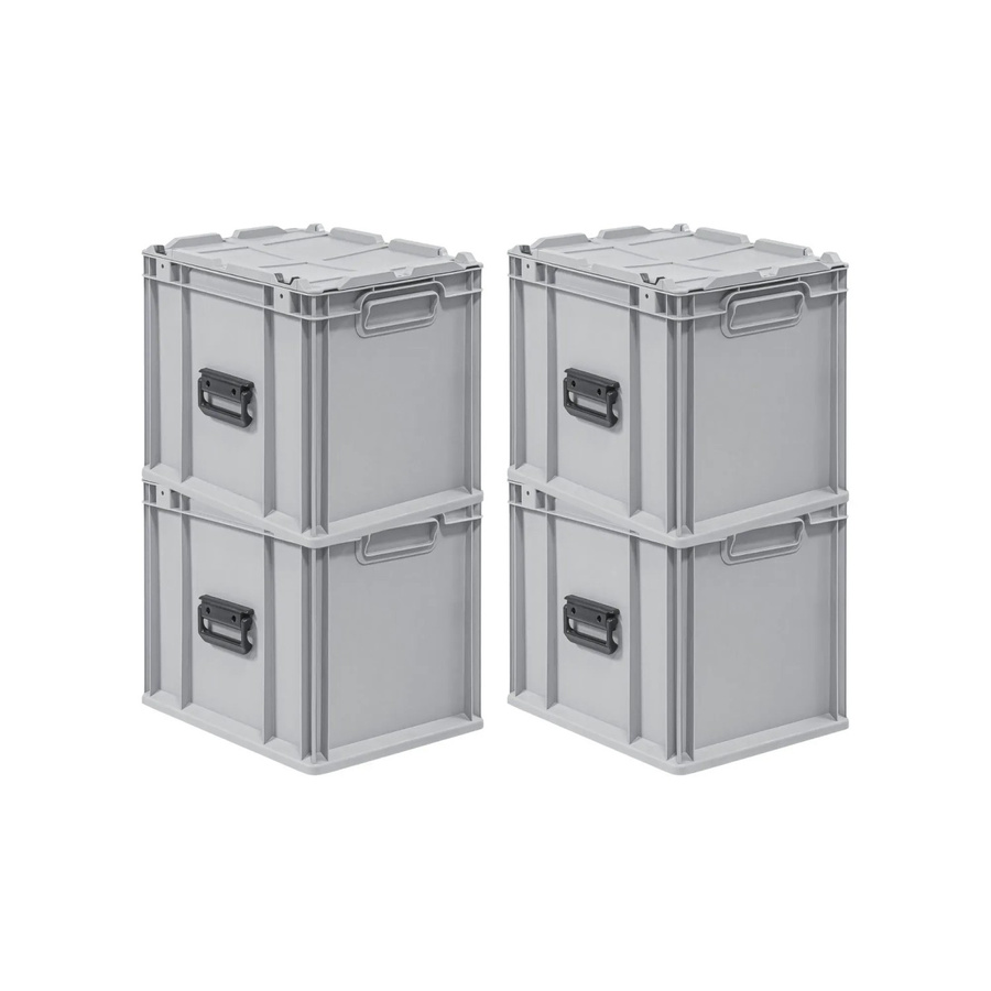PROREGAL Spar Set 4x Eurobox Nextgen Portable Transportbehälter Grau, H x B x T: 33,5 x 40 x 30 cm, 30 Liter - Bild 2