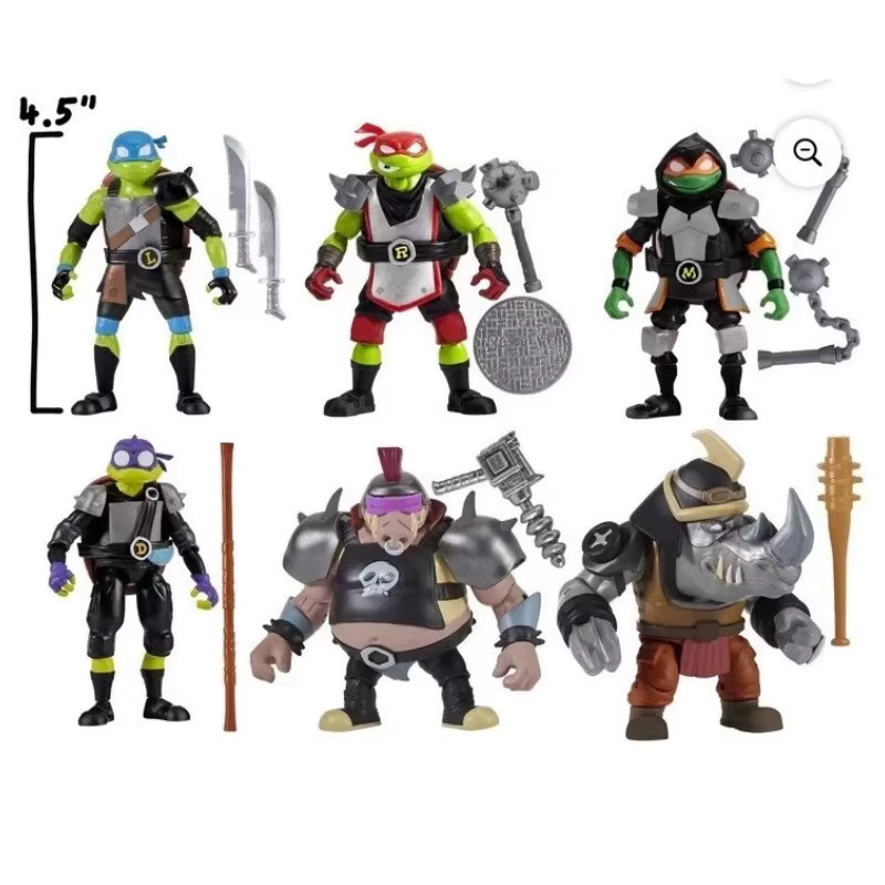 Playmates Teenage Mutant Ninja Turtles Battle Arena Leonardo Raphael Donatello Michelangelo Rocksteady, Actionfiguren-Spielzeug - Bild 2