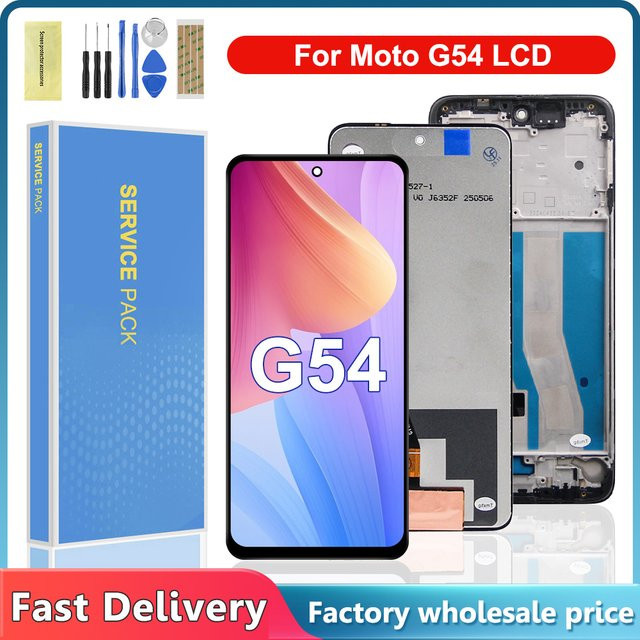 Motorola Moto G54 XT2343 LCD-Display-Touchscreen-Digitizer-Baugruppe mit Rahmen in Schwarz (refurbished) - Bild 1